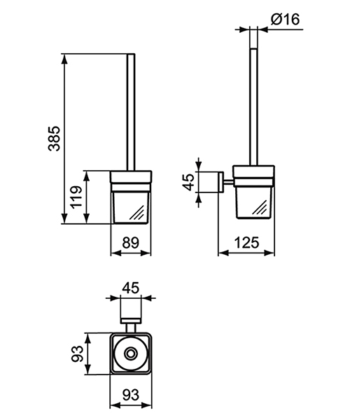 Additional image of Ideal Standard IOM Wall Mounted Frosted Glass Toilet Brush And Holder