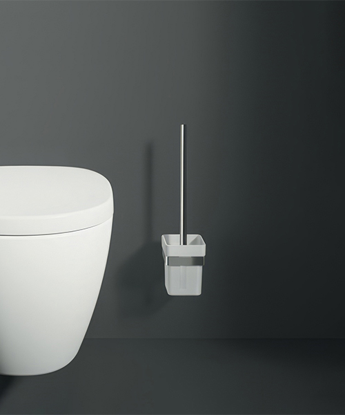 Alternate image of Ideal Standard IOM Wall Mounted Frosted Glass Toilet Brush And Holder