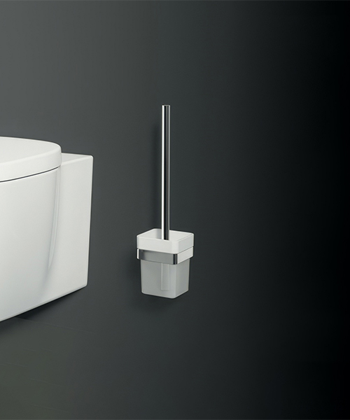 Alternate image of Ideal Standard IOM Wall Mounted Frosted Glass Toilet Brush And Holder