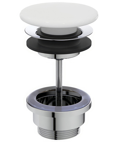 Ideal Standard Ceramic 1 1/4 Inch Slotted Clicker Basin Waste White