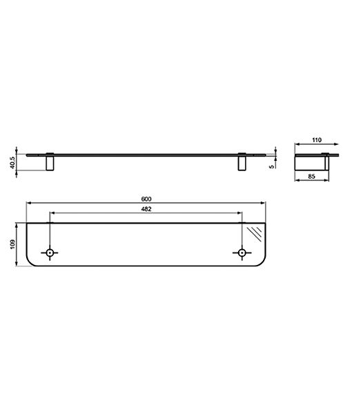 Additional image of Ideal Standard Concept Glass Shelf With Brackets