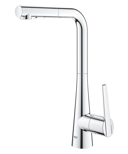 Additional image of Grohe Zedra Contemporary L-Shaped Pull-Out Kitchen Mixer Tap with Swivel Spout
