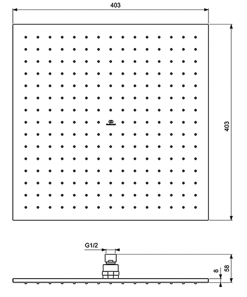 Additional image of Ideal Standard Idealrain Square Rainshower Fixed Head Chrome