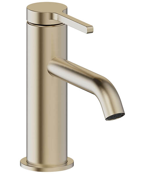 Additional image of Britton Hoxton Contemporary Deck Mounted Basin Mixer Tap with Curved Spout