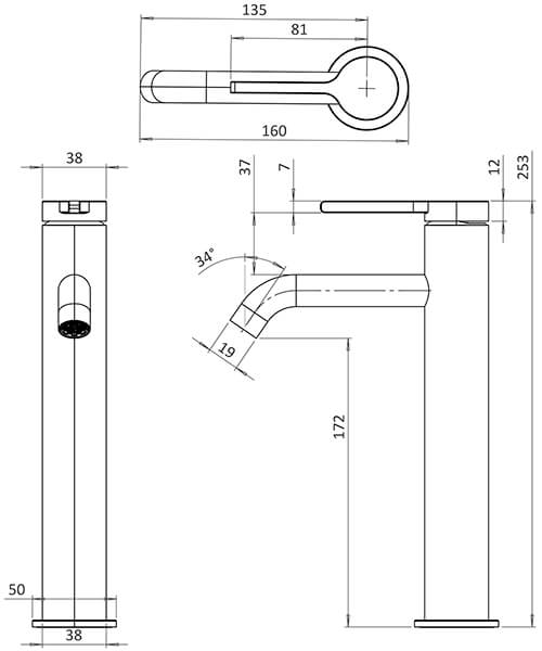 Technical drawing 75022 / HOX112DNC