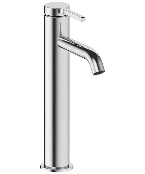 Britton Hoxton Contemporary Deck Mounted Tall Basin Mixer Tap with Curved Spout