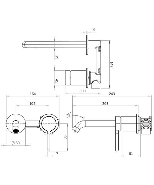 Technical drawing 75023 / HOX120WNC