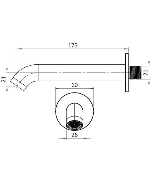 Technical drawing 75025 / HOX0370WC