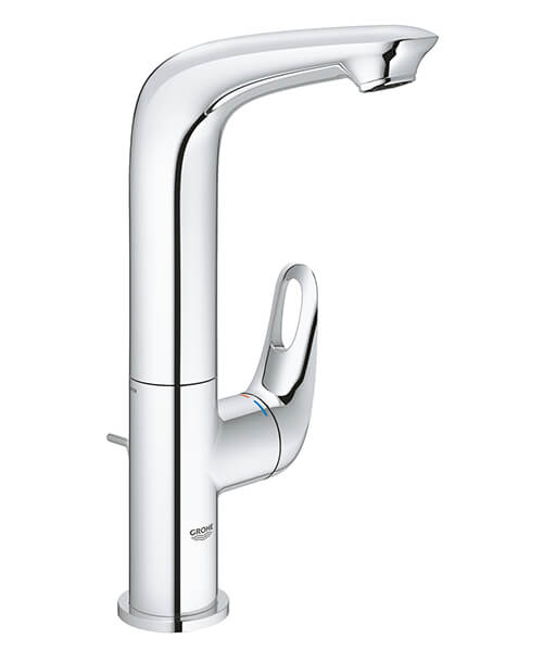 Grohe Eurostyle L-Size Chrome Tall Basin Mixer Tap with Swivel Spout and Pop-Up Waste