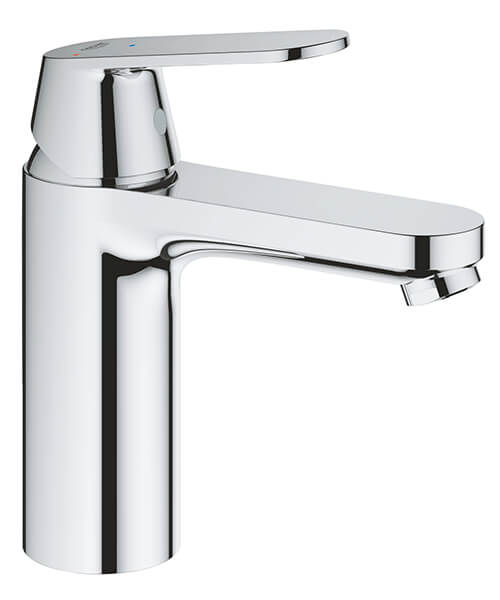 Grohe Eurosmart Cosmopolitan M-Size Chrome Deck Mounted Basin Mixer Tap with Push-Open Waste