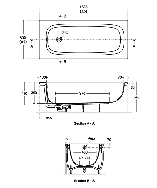 Additional image of Ideal Standard I-Life Rectangular Idealform Bath
