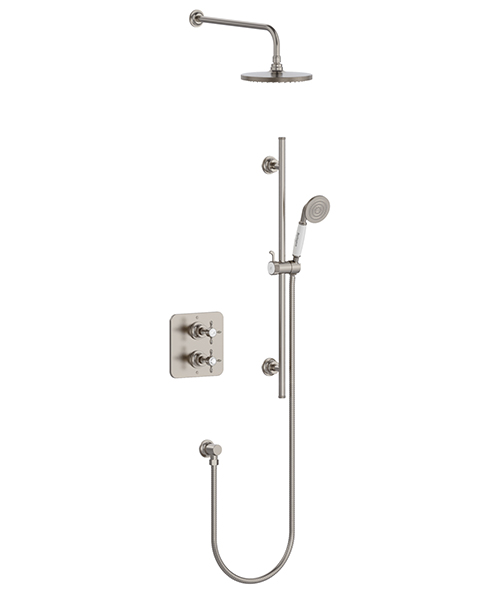Additional image of Burlington Guild Traditional Thermostatic Mixer Valve With Fixed Head And Rail Set