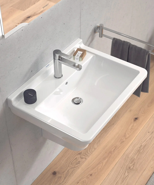 Duravit Starck-3 Underside Glazed 650 x 485mm 1 Tap Hole Wall-Hung Basin With Overflow