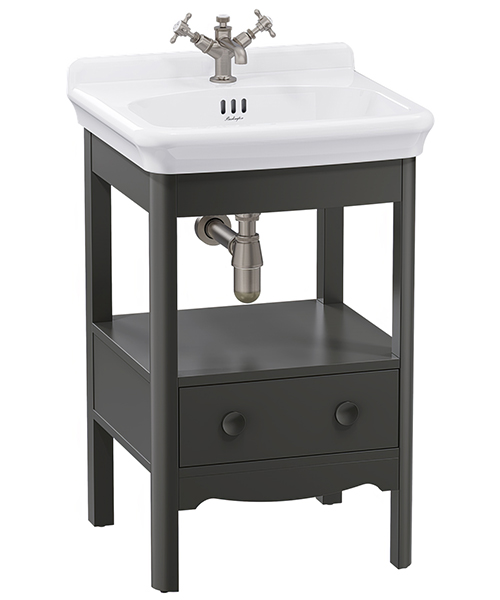 Burlington Guild Floorstanding Traditional Open Shelf Vanity With Basin And Handles