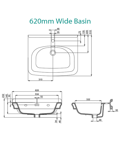 Alternate image of Burlington Guild Floorstanding Traditional Open Shelf Vanity With Basin And Handles