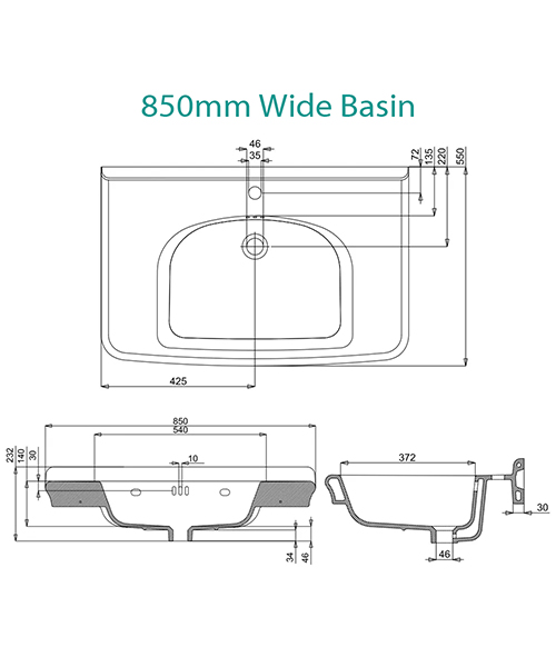 Alternate image of Burlington Guild Floorstanding Traditional Open Shelf Vanity With Basin And Handles