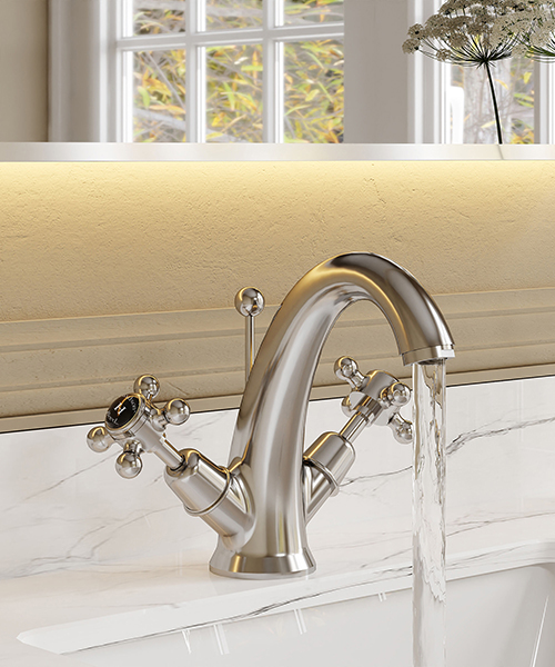 Alternate image of Hudson Reed Topaz Dual Handle Mono Basin Mixer Tap With Pop-Up Waste