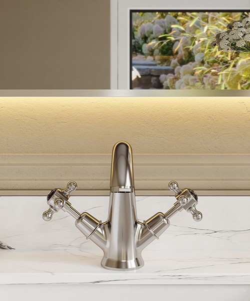 Alternate image of Hudson Reed Topaz Dual Handle Mono Basin Mixer Tap With Pop-Up Waste