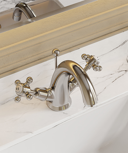 Alternate image of Hudson Reed Topaz Dual Handle Mono Basin Mixer Tap With Pop-Up Waste