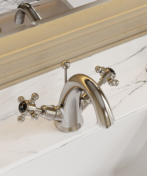 Alternate image of Hudson Reed Topaz Dual Handle Mono Basin Mixer Tap With Pop-Up Waste