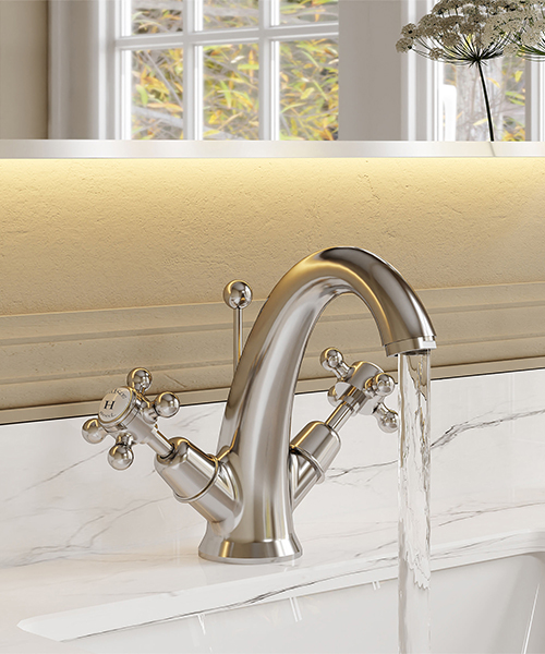 Alternate image of Hudson Reed Topaz Dual Handle Mono Basin Mixer Tap With Pop-Up Waste