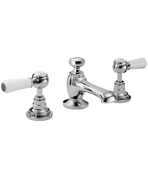 Hudson Reed Topaz 3-Hole Deck Mounted Basin Mixer Tap With Pop Up Waste