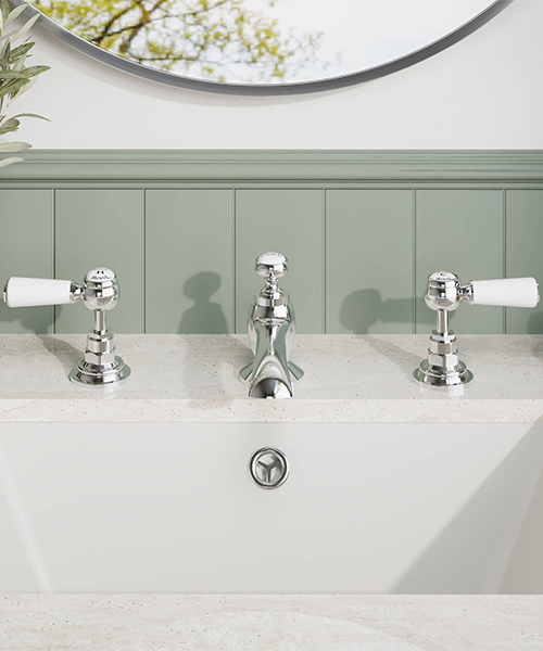 Alternate image of Hudson Reed Topaz 3-Hole Deck Mounted Basin Mixer Tap With Pop Up Waste