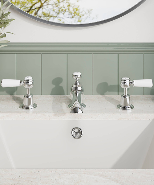 Alternate image of Hudson Reed Topaz 3-Hole Deck Mounted Basin Mixer Tap With Pop Up Waste