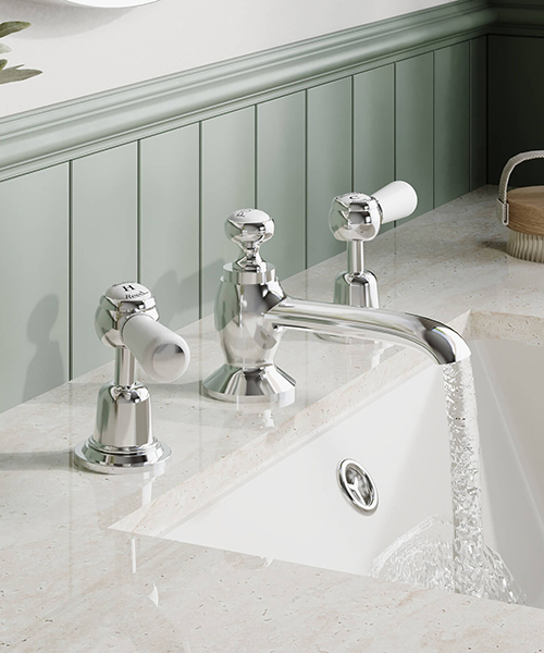 Alternate image of Hudson Reed Topaz 3-Hole Deck Mounted Basin Mixer Tap With Pop Up Waste