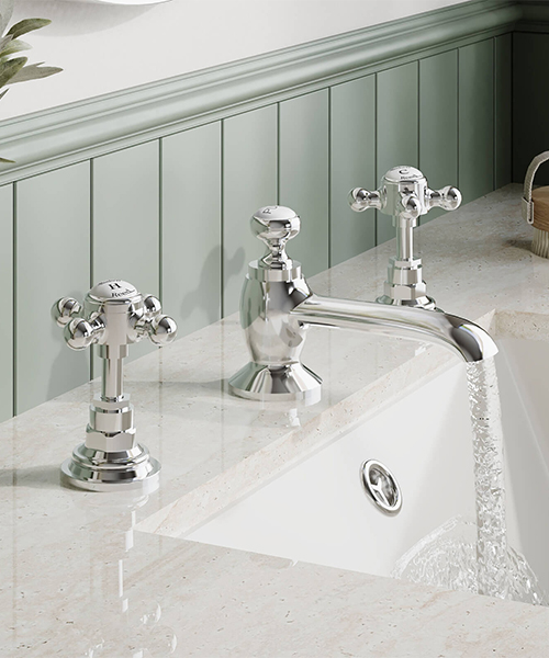 Alternate image of Hudson Reed Topaz 3 Hole Basin Mixer Tap With Pop Up Waste