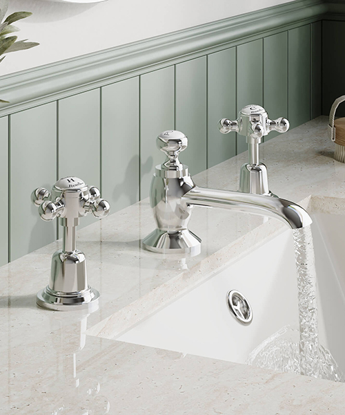 Alternate image of Hudson Reed Topaz 3 Hole Basin Mixer Tap With Pop Up Waste