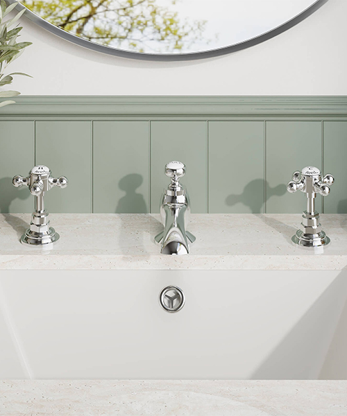 Alternate image of Hudson Reed Topaz 3 Hole Basin Mixer Tap With Pop Up Waste