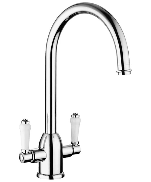 Nuie Sarven Traditional Deck Mounted Mono Kitchen Mixer Tap Chrome