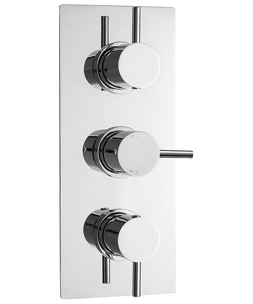 Nuie Quest Thermostatic Triple Concealed Shower Valve Chrome