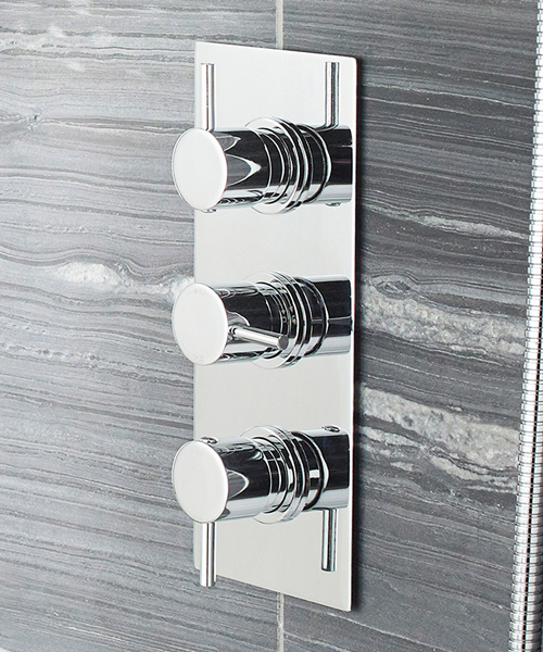Alternate image of Nuie Quest Thermostatic Triple Concealed Shower Valve Chrome