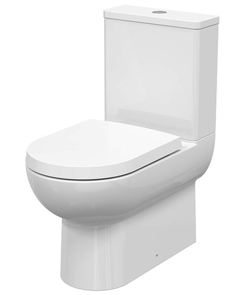 Nuie Isla 375 x 660mm White Close Coupled Rimless WC Pan And Cistern