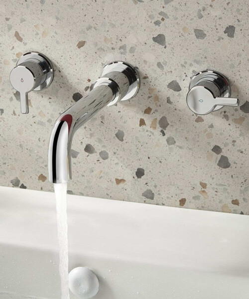 Bristan Altum Wall Mounted 3 Hole Basin Mixer Tap
