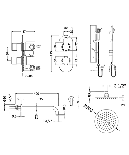 Technical drawing 73000 / SBR06TW2