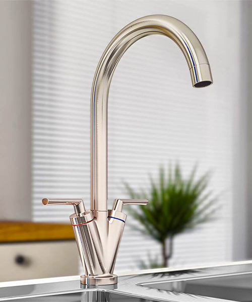 Additional image of Nuie Sarani Mono Dual Lever Deck Mounted Kitchen Sink Mixer Tap