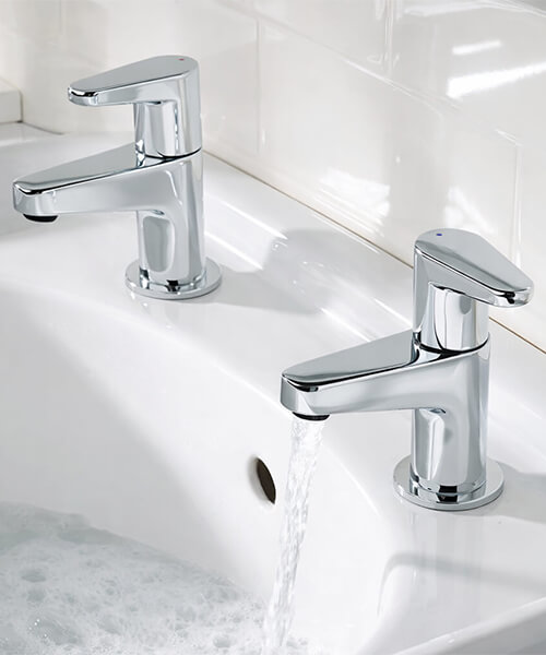 Bristan Quest Deck Mounted Pair Of Basin Taps
