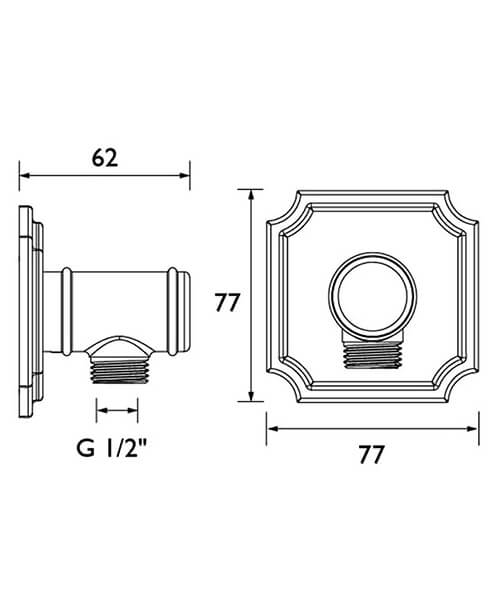 Additional image of Bristan Arms Traditional Shower Wall Outlet Chrome