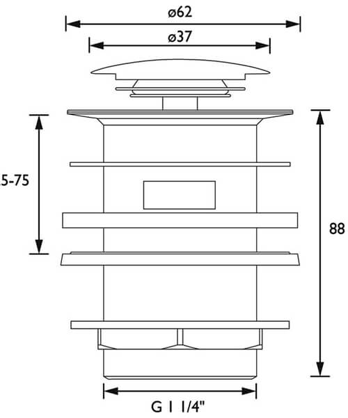 Technical drawing 75041 / W BASIN10 C
