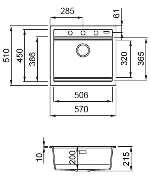 Technical drawing 71779 / PRA570AW/