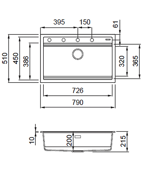 Additional image of Rangemaster Prato Inset 1 Bowl Igneous Granite Composite Kitchen Sink And Accessories