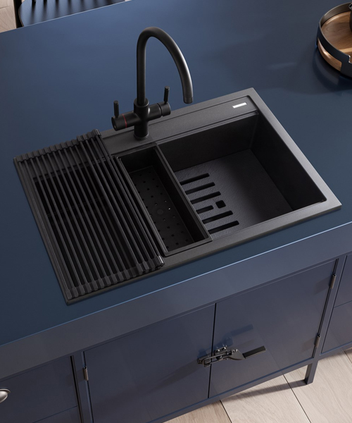 Alternate image of Rangemaster Prato Inset 1 Bowl Igneous Granite Composite Kitchen Sink And Accessories