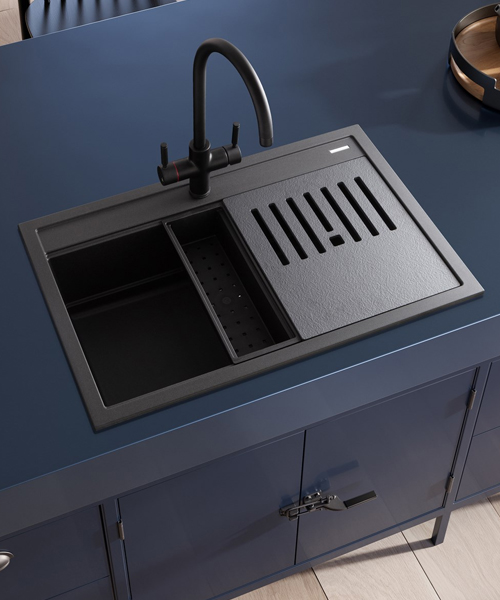 Alternate image of Rangemaster Prato Inset 1 Bowl Igneous Granite Composite Kitchen Sink And Accessories