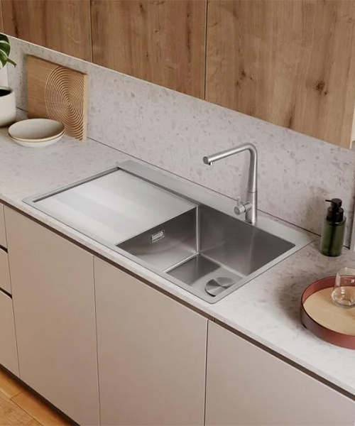 Rangemaster Cosmo Stainless Steel 960 x 500mm Inset Kitchen Sink With Drainer