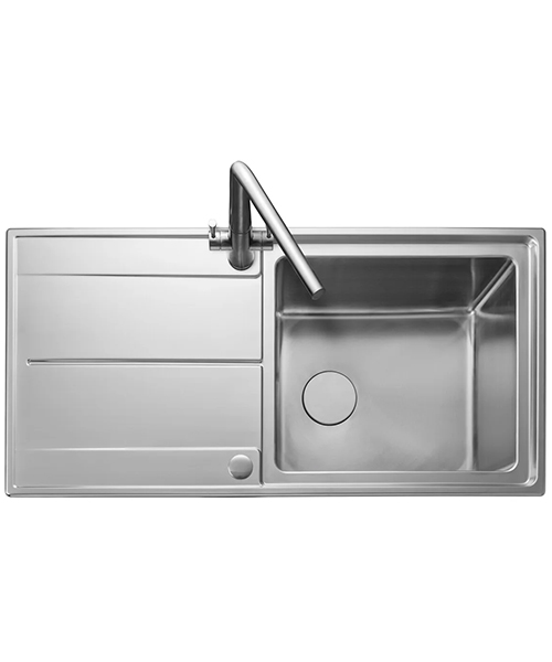 Rangemaster Arlington Inset Stainless Steel 1 Bowl Kitchen Sink With Drainer