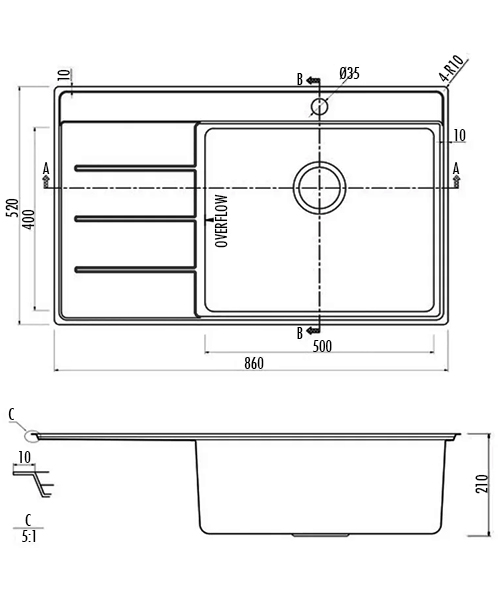 Technical drawing 71769 / BST8601L/