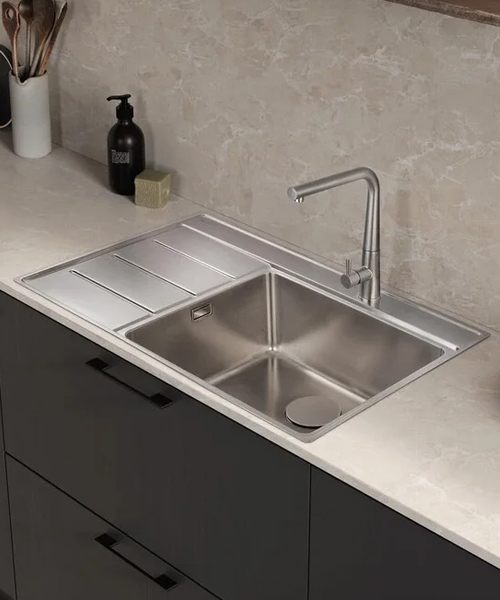 Rangemaster Boston Inset Stainless Steel 1 Bowl Kitchen Sink 860 x 520mm